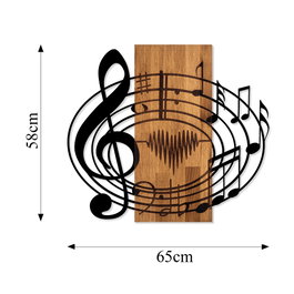 Wallity Accesorio de Pared Musical en Nogal y Negro